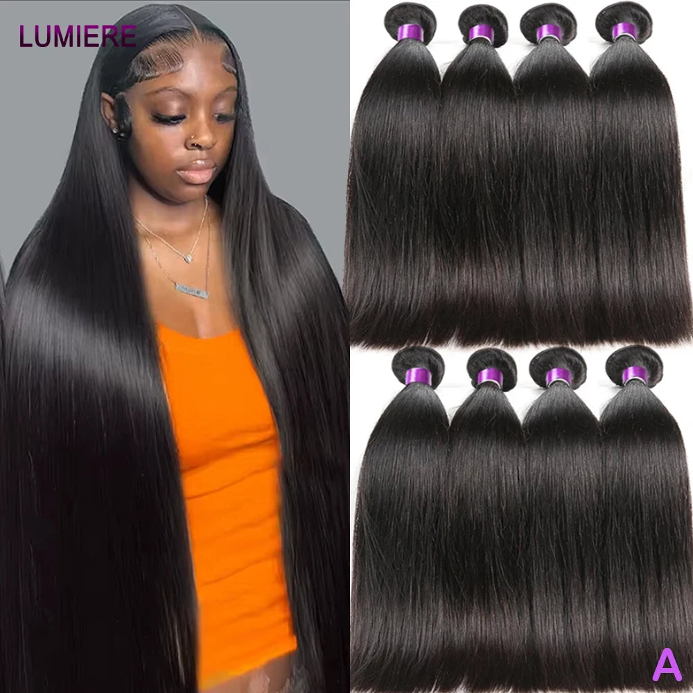 Bone Straight Hair Bundles Deal 100% Virgin Raw Human Hair Bundle 8-30Inch Hair Weave Extensions For Women Double Weft Wholeasle